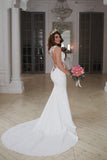 Lace See Through Mermaid Wedding Dresses,Sexy Long Wedding Gowns,Cheap Bridal Dresses,SVD535