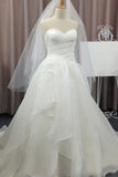 Elegant White Chiffon Simple Sweetheart Wedding Party Dresses,Cheap Bridal Gown,SVD540